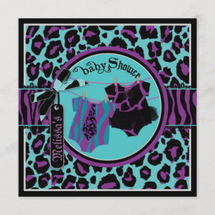 Rock Star Tutu Twin Boy Girl Baby shower Kaart