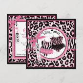 Rock Star Tutu Twins Baby shower Invite SQ-HP3 Kaart (Voorkant / Achterkant)