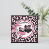 Rock Star Tutu Twins Baby shower Invite SQ-HP3 Kaart (Staand voorkant)