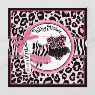 Rock Star Tutu Twins Baby shower Invite SQ-HP3 Kaart