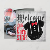 Rock Star Tux Birth Announements Aankondiging (Voorkant / Achterkant)