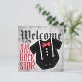 Rock Star Tux Birth Announements Aankondiging (Staand voorkant)