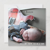 Rock Star Tux Birth Announements Aankondiging (Achterkant)