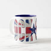 Rock Star Union Jack Flag Tweekleurige Koffiemok (Voorkant links)