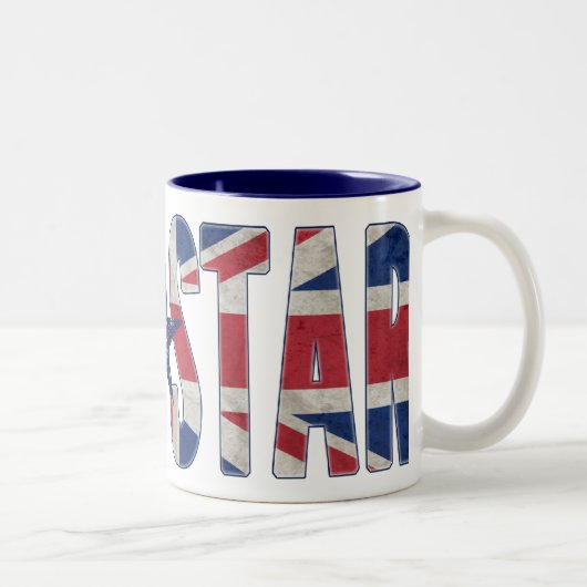 Rock Star Union Jack Flag Tweekleurige Koffiemok (Rechts)