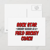 Rock Star ... Veldhockeycoach Briefkaart (Voorkant / Achterkant)