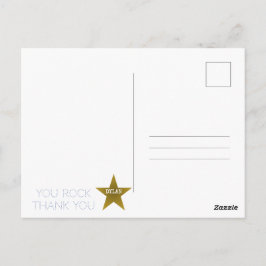 Rock Star Verjaardag Bedankt Briefkaart Blue Gold