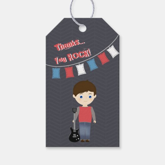 Rock Star Verjaardag Jongen Cadeaulabel (Voorkant)