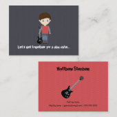 Rock Star Verjaardag Jongen Contactkaartje (Voorkant / Achterkant)