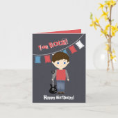 Rock Star Verjaardag Jongen Kaart (Gele Bloem)