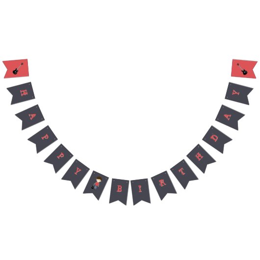 Rock Star Verjaardag Jongen Vlaggetjes (Alle)