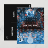 ROCK STAR Verjaardag Musical Dance Party Dank je Briefkaart (Voorkant / Achterkant)