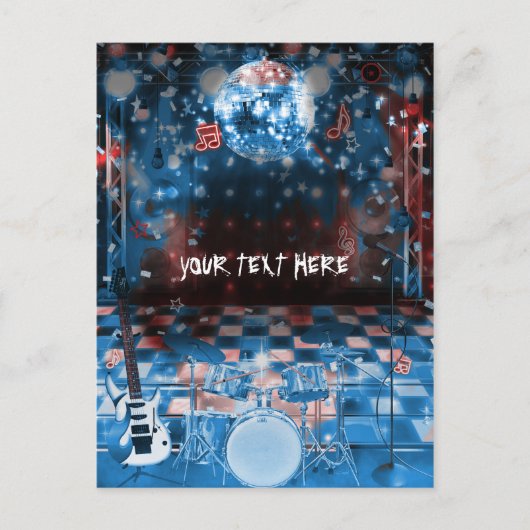 ROCK STAR Verjaardag Musical Dance Party Dank je Briefkaart (Voorkant)