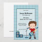 Rock Star verjaarfeest Kaart (Voorkant / Achterkant)