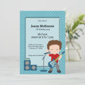 Rock Star verjaarfeest Kaart (Staand voorkant)