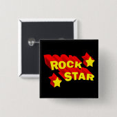 Rock Star Vierkante Button 5,1 Cm (Voorkant /achterkant)
