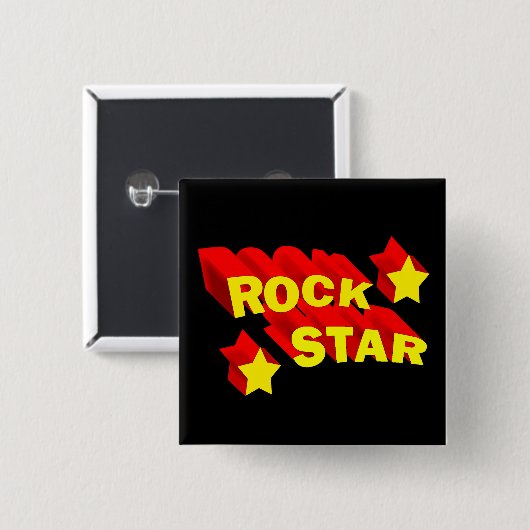 Rock Star Vierkante Button 5,1 Cm (Voorkant /achterkant)