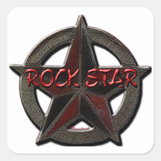 Rock Star Vierkante Sticker (Voorkant)