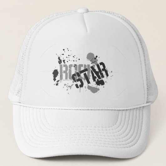 Rock Star White Mesh Truckers Pet Paint Splatter (Voorkant)