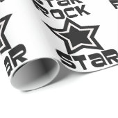Rock Star, zwarte en witte sterren, cadeauomslag. Cadeaupapier (Rol Hoek)