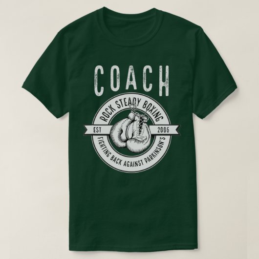 Rock Steady Boxing Coach Fight Parkinsons T-shirt (Design voorkant)