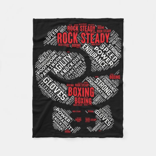Rock Steady Boxing Glove Parkinsons Fleece Deken (Voorkant)