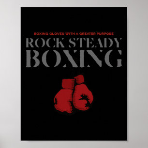 Rock Steady Boxing-handschoenen met een groter doe Poster
