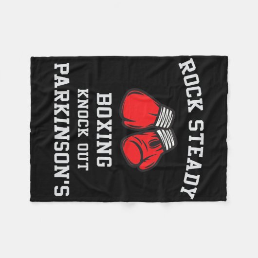 Rock Steady Boxing Knock Out Parkinsons Fleece Deken (Voorkant (Horizontaal))