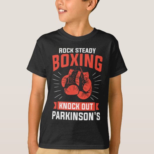 Rock Steady Boxing Knock uit Parkinson Boxer T-shirt (Voorkant)