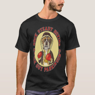 Rock Steady boxing Parkinson Dog met rood T-shirt