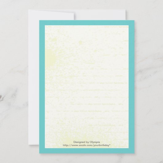 Rock ster girly elektrische gitaar verjaardag kaart (Achterkant)