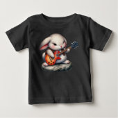 Rock Ster Konijn Baby T-Shirt (Voorkant)