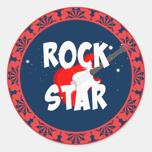 "Rock Ster" Ronde Sticker (Voorkant)