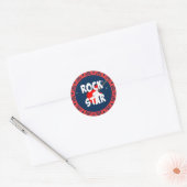 "Rock Ster" Ronde Sticker (Envelop)