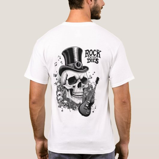 Rock sterft nooit t-shirt (Achterkant)