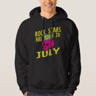 Rock sterren worden geboren in juli voor kinderen  hoodie