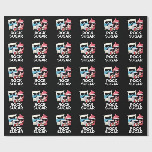 Rock Sugar Funny Food Pun Dark BG Cadeaupapier (Vlak)