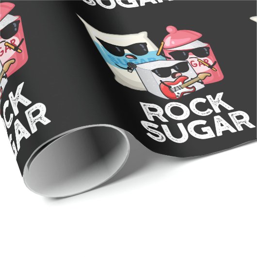 Rock Sugar Funny Food Pun Dark BG Cadeaupapier (Rol Hoek)