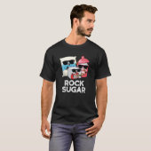 Rock Sugar Funny Food Pun Dark BG T-shirt (Voorkant volledig)