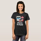Rock Sugar Funny Food Pun Dark BG T-shirt (Voorkant volledig)