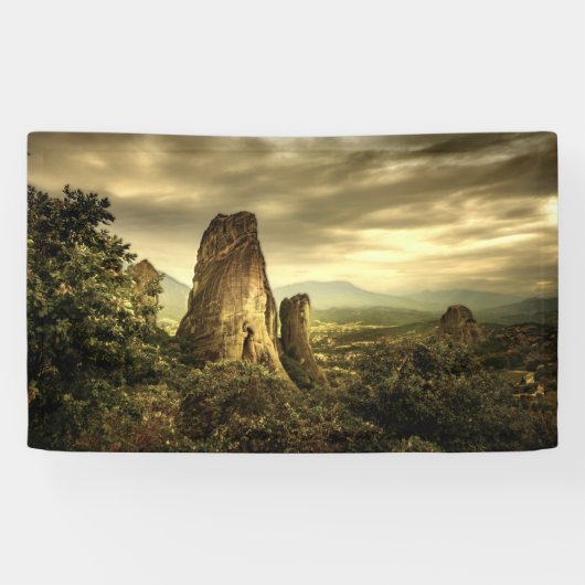 Rock Sunset in Griekenland Spandoek (Horizontaal)