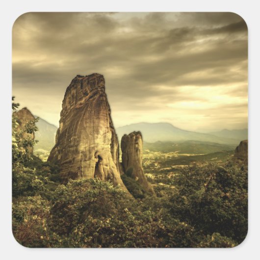 Rock Sunset in Griekenland Vierkante Sticker (Voorkant)