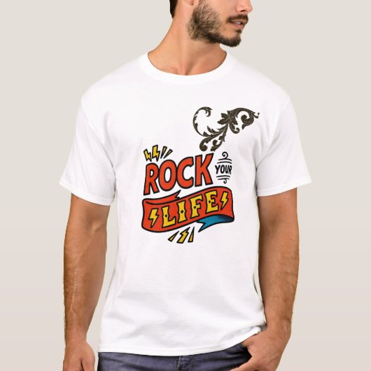 Rock Surfer Vintage Comic Stijl T-Shirt (Voorkant)