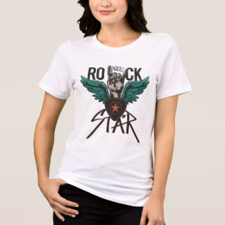 Rock Symbool met vleugels - Star Power en Rebel Sp Tri-Blend Shirt