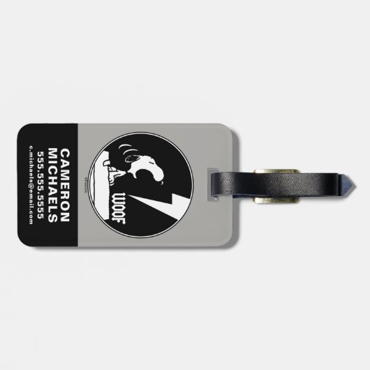 Rock T - shirts | Snoopy Howling | Jouw namen toev Bagagelabel (Achterkant horizontaal)