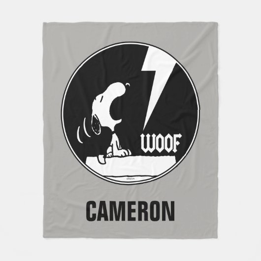 Rock T - shirts | Snoopy Howling | Jouw namen toev Fleece Deken (Voorkant)