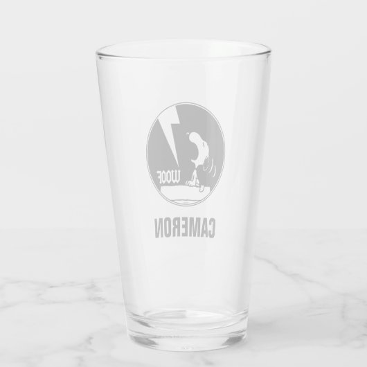 Rock T - shirts | Snoopy Howling | Jouw namen toev Glas (Achterkant)