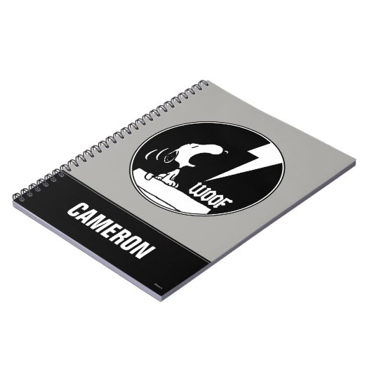 Rock T - shirts | Snoopy Howling | Jouw namen toev Notitieboek (Linkerzijde)