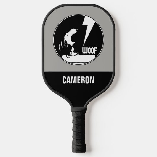 Rock T - shirts | Snoopy Howling | Jouw namen toev Pickleball Paddle (Voorkant)