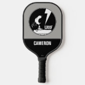 Rock T - shirts | Snoopy Howling | Jouw namen toev Pickleball Paddle (Achterkant)